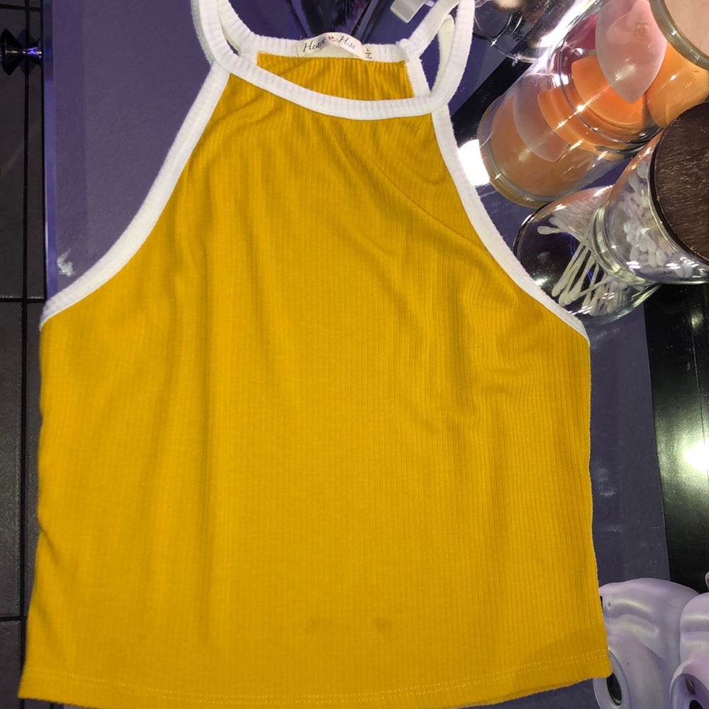 yellow crop top